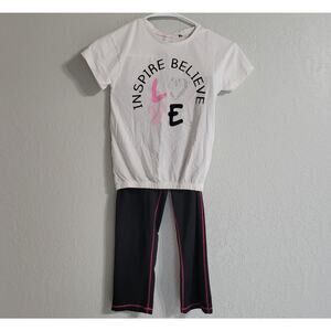 RBX Girls 10/12 Graphic Tee and Legging Set